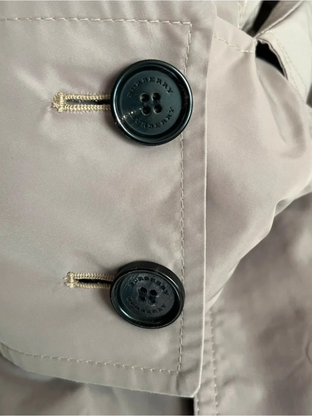 Burberry Taupe Double-Breasted Hooded Trench Coat - Picture 4 of 16